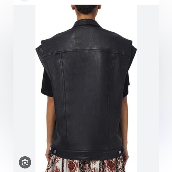 IRO- NWT Leather Vest - Jacket- Oversized - Ecru- Lamb Leather - FR 32 (US 0-2) - Picture 8 of 11